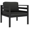 vidaXL Garden Lounge Set Anthracite Aluminum 3 Piece Set Modular