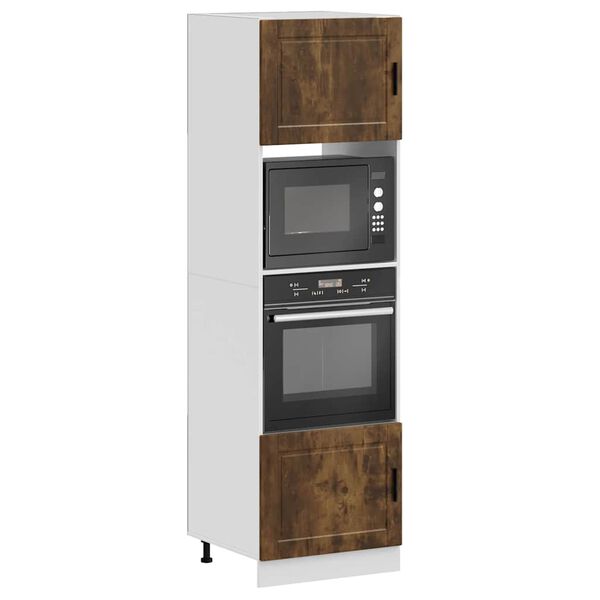 vidaXL Oven Cabinet Set of 2 Smoked oak Engineered wood Large