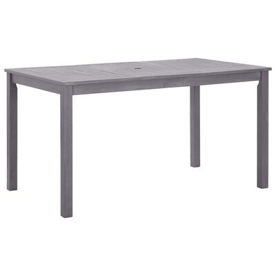vidaXL Patio Table Gray Wash 55.1"x31.5"x29.1" Solid Acacia Wood