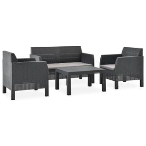 vidaXL Garden Lounge Set Anthracite Polypropylene 4 Piece Set