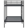 vidaXL Bunk Bed Black Steel Standard Bunk Bed Rectangular Modern