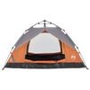 vidaXL Camping Tent Dome 2-Person Gray and Orange Quick Release