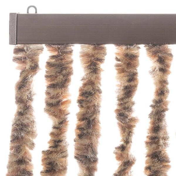 vidaXL Fly Curtain Beige and Dark Brown 39.4x86.6" Chenille