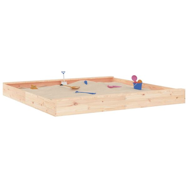 vidaXL Sandbox Natural Pine Solid Pine Wood Large Durable Sandpit