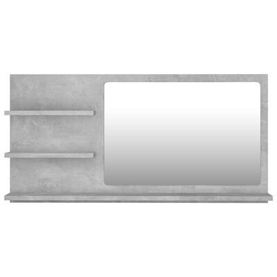 vidaXL Bathroom Mirror Concrete Gray 35.4"x4.1"x17.7" Chipboard