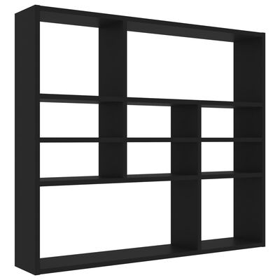 vidaXL Wall Shelf Black 35.4"x6.3"x30.7" Chipboard