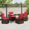 vidaXL Garden Dining Set 5 pcs Brown poly rattan
