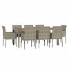 vidaXL Garden Dining Set Grey PE rattan Modular Garden Dining Set