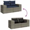 vidaXL 15 Piece Patio Sofa Set with Cushions Gray Poly Rattan Acacia