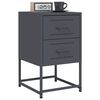 vidaXL Bedside Cabinet Set of 2 Anthracite Steel 14.2x15.4x23.8 in