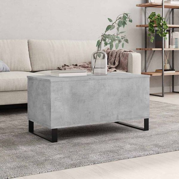 vidaXL Coffee Table Concrete Grey Engineered Wood, Metal