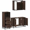 vidaXL Bathroom Furniture Set Brown Oak Engineered Wood Medium