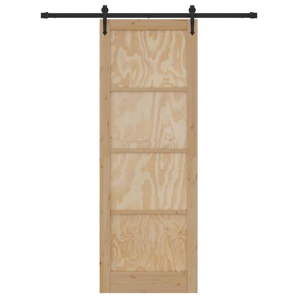 vidaXL Sliding Door ORKDAL Brown 32.68 x 91.34 in Solid Pine Wood
