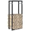 vidaXL Firewood Rack Black 17.3"x7.9"x39.4" Steel