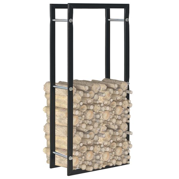 vidaXL Firewood Rack Black 17.3"x7.9"x39.4" Steel