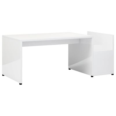 vidaXL Coffee Table High Gloss White 35.4"x17.7"x13.8" Engineered Wood