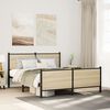vidaXL Bed Frame Sonoma oak Steel, engineered wood Double Bed Frame