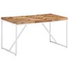 vidaXL Dining Table Natural wood with white legs