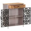 vidaXL Sideboard Rough mango wood with silver powder-coated iron