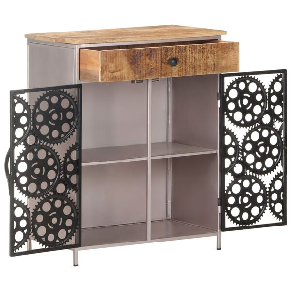 vidaXL Sideboard Rough mango wood with silver powder-coated iron