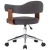 vidaXL Office Chair Gray Fabric (90% cotton, 10% polyester), bentwood, metal