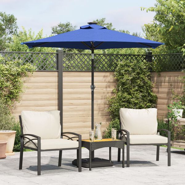 vidaXL Garden Parasol Azure Blue Polyester, Steel Large Tiltable