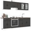 vidaXL Kitchen Cabinet Set Black Engineered wood and glass Various sizes