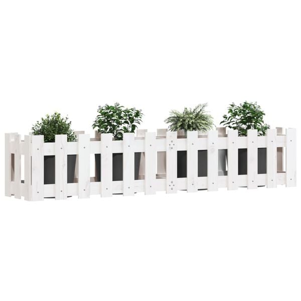 vidaXL Garden Raised Bed White Solid pine wood Medium Sturdy