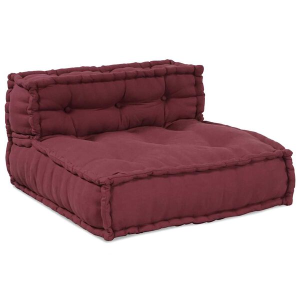 vidaXL Pouffe Maroon Cotton 27.6 in x 27.6 in x 21.3 in