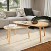 vidaXL Coffee Table Set of 2 Brown Solid pine wood, MDF Two-piece set
