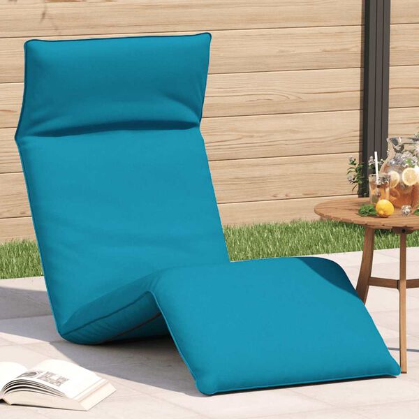 vidaXL Folding Sun lounger Light Blue 68.9x21.3x3.3" Oxford Fabric