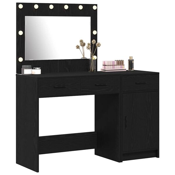 vidaXL Dressing Table 2 pcs Black 40 x 41 x 75 cm Engineered wood