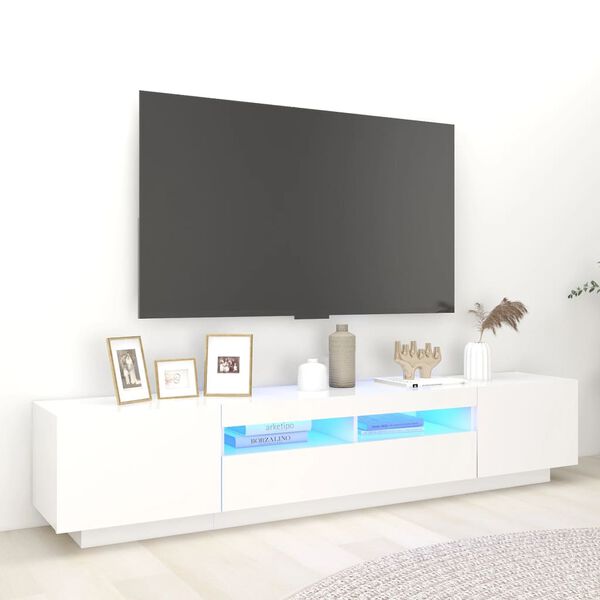 vidaXL Large Modern White TV Cabinet Engineered Wood Big TV Cabinet