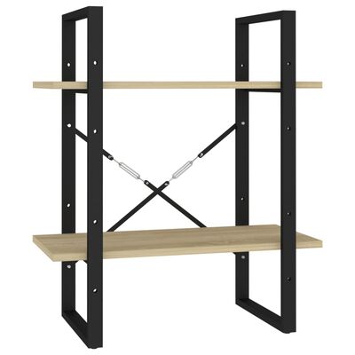 vidaXL 2-Tier Book Cabinet Sonoma Oak 23.6"x11.8"x27.6" Engineered Wood