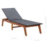 vidaXL Sunlounger Black and brown PE rattan Standard Height-Adjustable