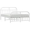 vidaXL Bed Frame White Powder-coated Steel Super King Bed Frame