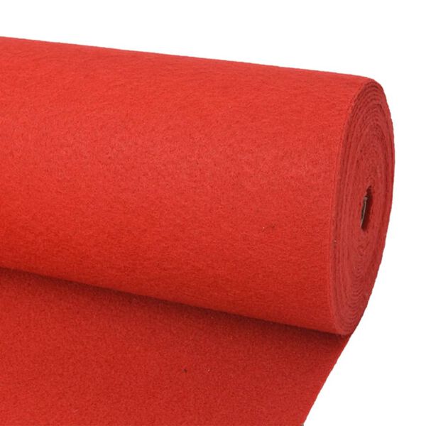 vidaXL Exhibition Carpet Red Polyester 39.4ft length Tough