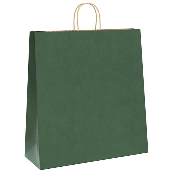 vidaXL Paper Bags 50 pcs with Handles Green 45x17x48 cm