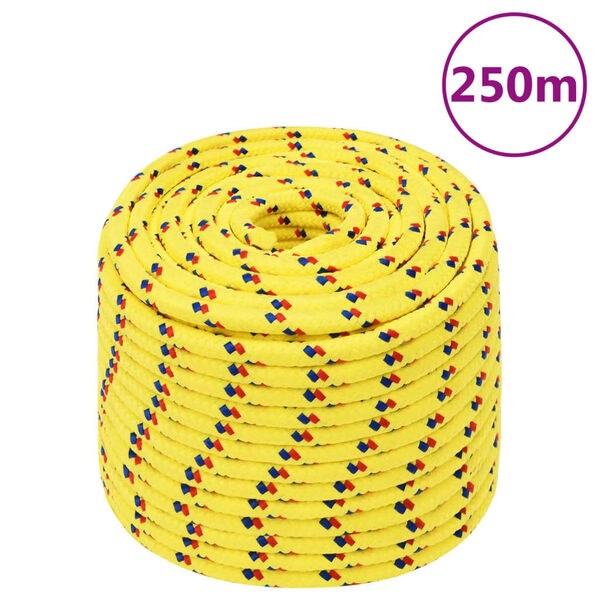 vidaXL Boat Rope Yellow 0.55 " 820.2 ' Polypropylene
