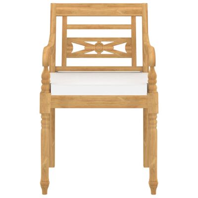 vidaXL Batavia Chairs 4 pcs with Cushions Solid Teak Wood
