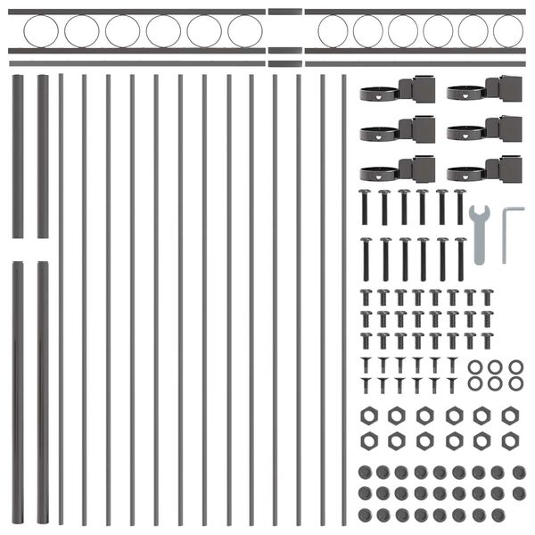 vidaXL Garden Fence Gray Steel