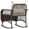 vidaXL Patio Rocking Chair with Cushions Brown Poly Rattan
