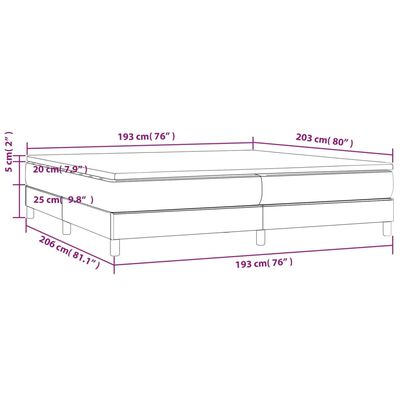 vidaXL Box Spring Bed with Mattress Light Gray 76"x79.9" King Fabric