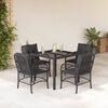 vidaXL Garden Dining Set Black Poly Rattan 5 Piece
