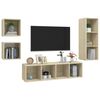 vidaXL TV Cabinet Set Sonoma oak Engineered wood Medium TV Cabinet Set