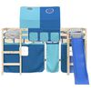 vidaXL Curtain For Loft Bed Blue 100% Polyester Standard Storage