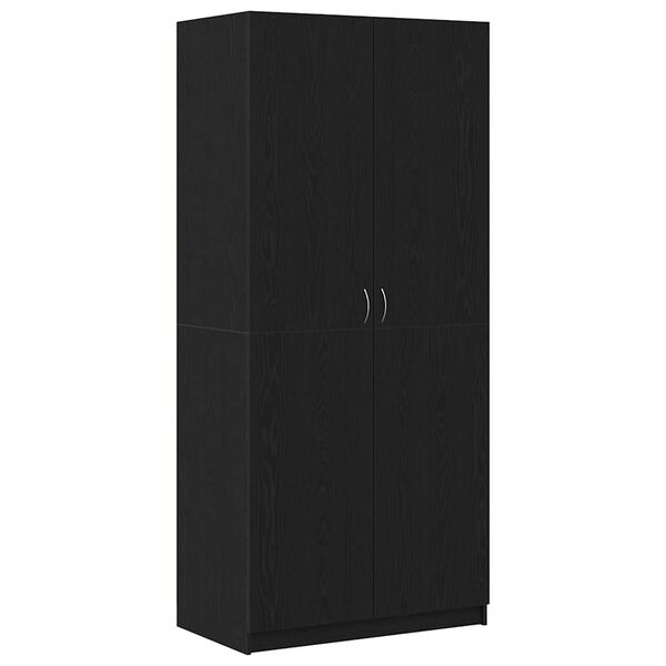 vidaXL Wardrobe Black Oak 35.43 x 20.47 x 78.74 in Engineered Wood