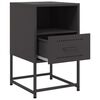 vidaXL Bedside Cabinet Black Steel Medium Bedside Cabinet Rectangular