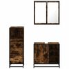vidaXL Bathroom Furniture Set Smoked oak Engineered wood, metal, glass
