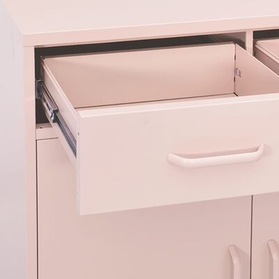 vidaXL Storage Cabinet Pink 31.5"x13.8"x40" Steel